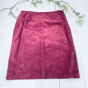 Leather Burgundy Skirt by Kate Hill (Petite 8)